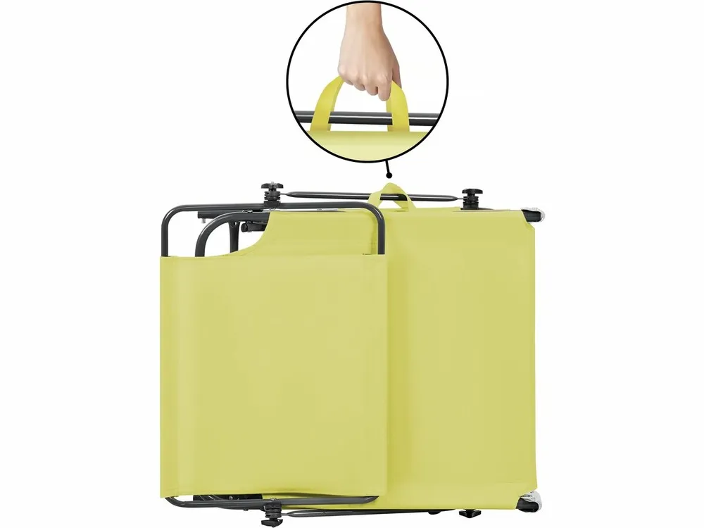 Bain de soleil pliable "lazy" - avec pare soleil - jaune