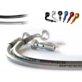 Durite de frein avant d'aviation SPEEDBRAKES inox/raccord bleu Ducati SUPERSPORT 900 SS
