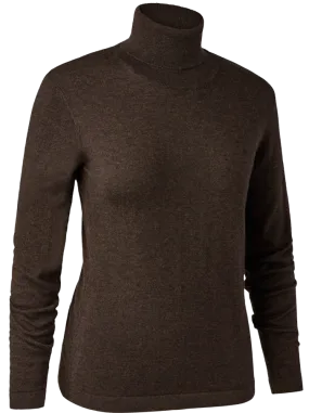 Pull en tricot col roulé Darlington femme marron DEERHUNTER